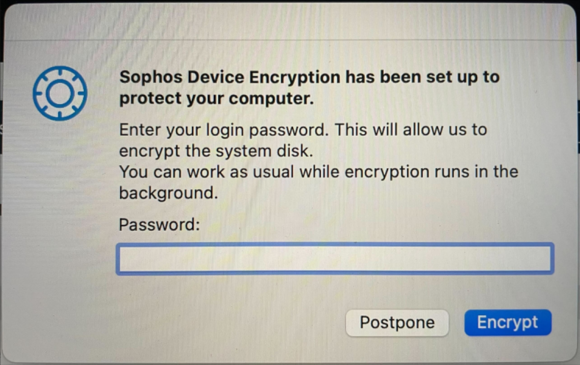 Sophos prompt on a Mac