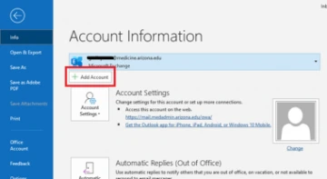 OutLook Screenshot - Add Account